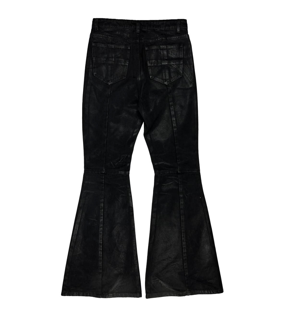 'Nightcore' waxed flared denim