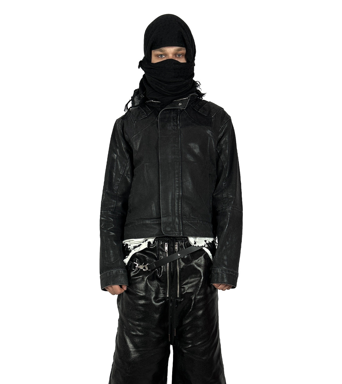 'Nightcore' waxed denim jacket