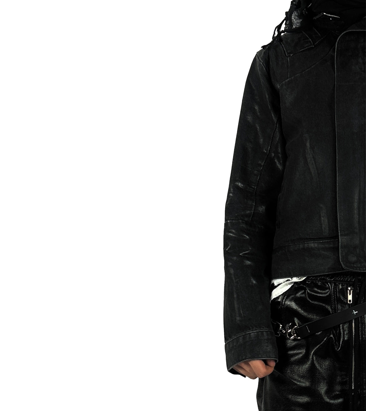 'Nightcore' waxed denim jacket