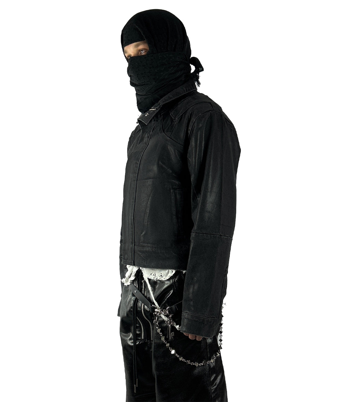 'Nightcore' waxed denim jacket