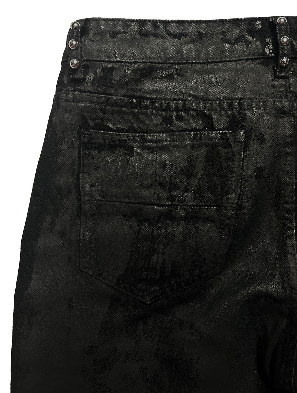'Nightcore' Waxed Overdyed Flared Denim