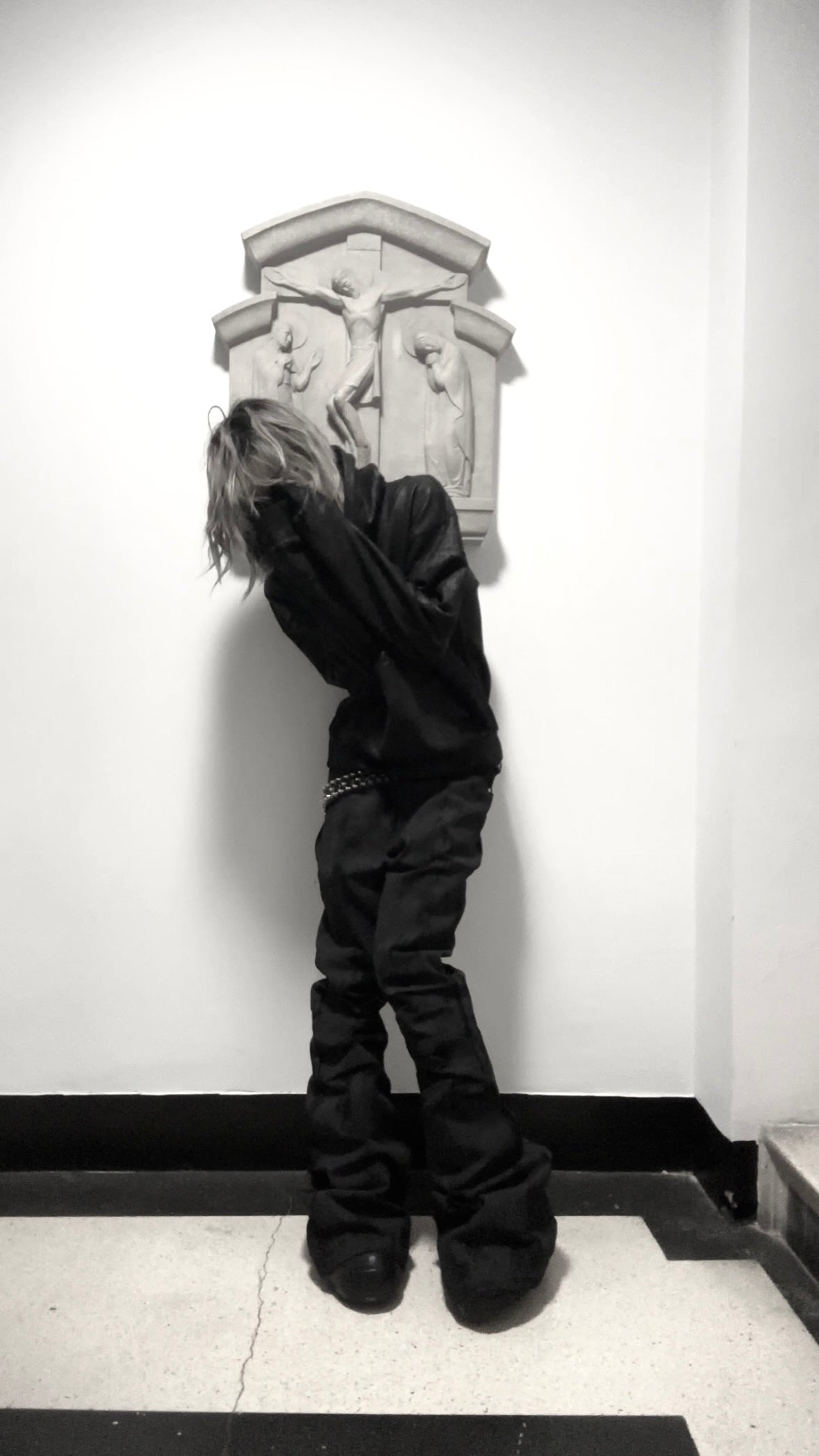 'Nightcore' Waxed Overdyed Flared Denim