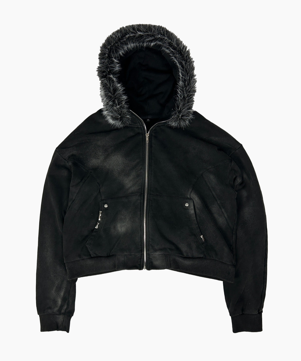 'Nightcore' fur zip-up Hoodie