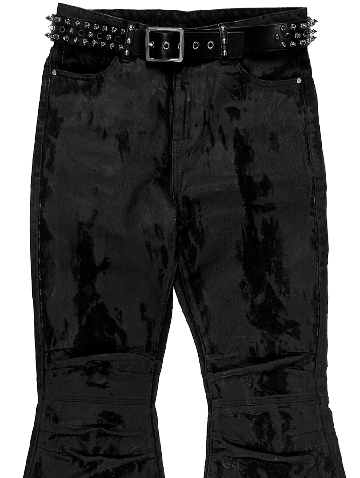 'Nightcore' Waxed Overdyed Flared Denim