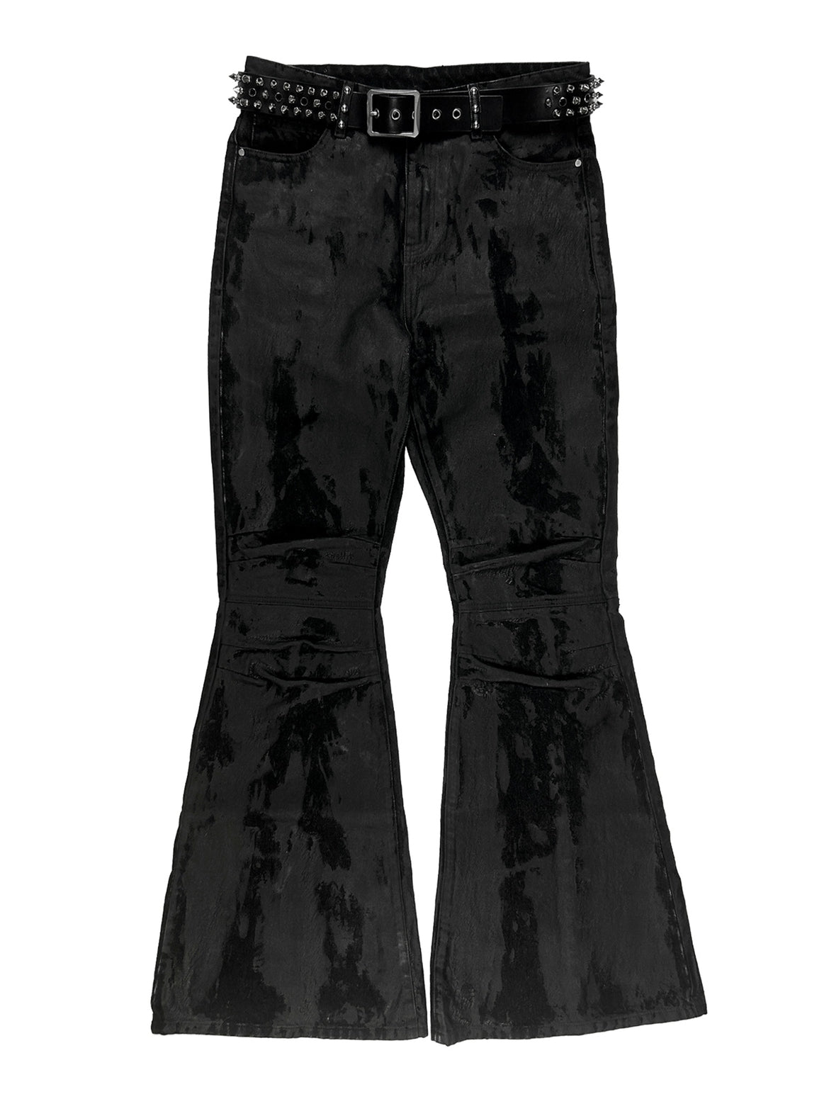 'Nightcore' Waxed Overdyed Flared Denim