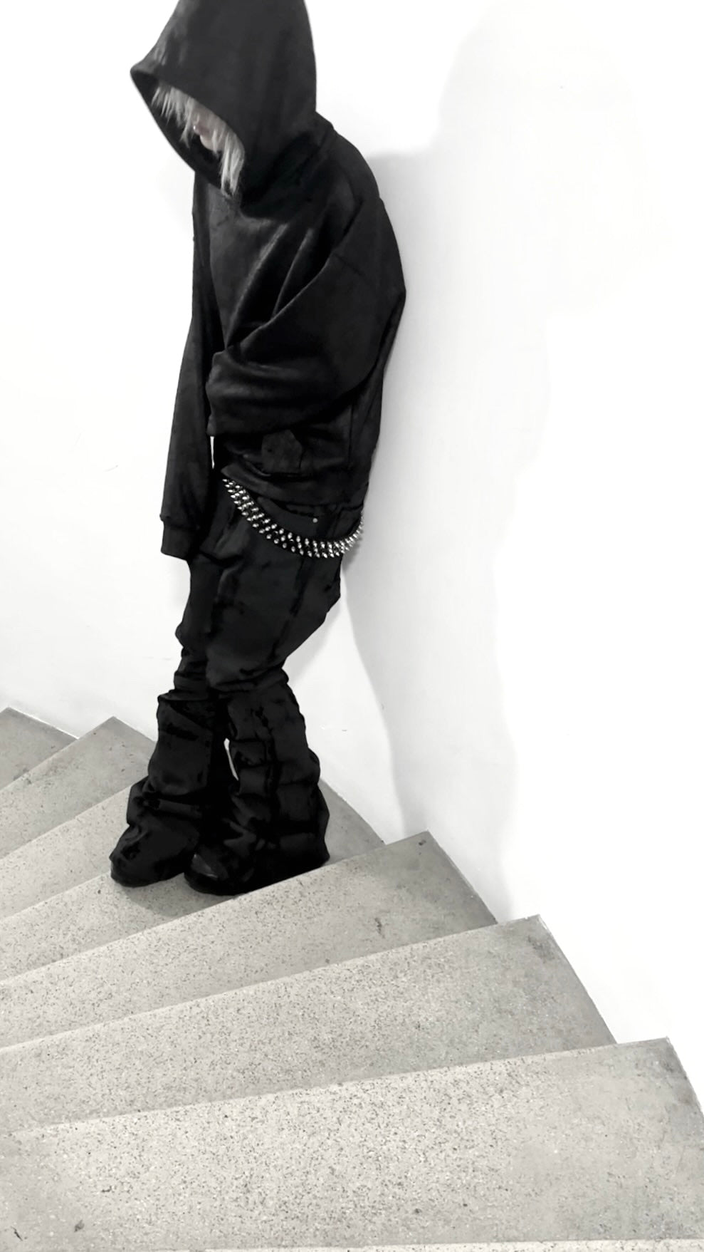 'Nightcore' Waxed Overdyed Flared Denim