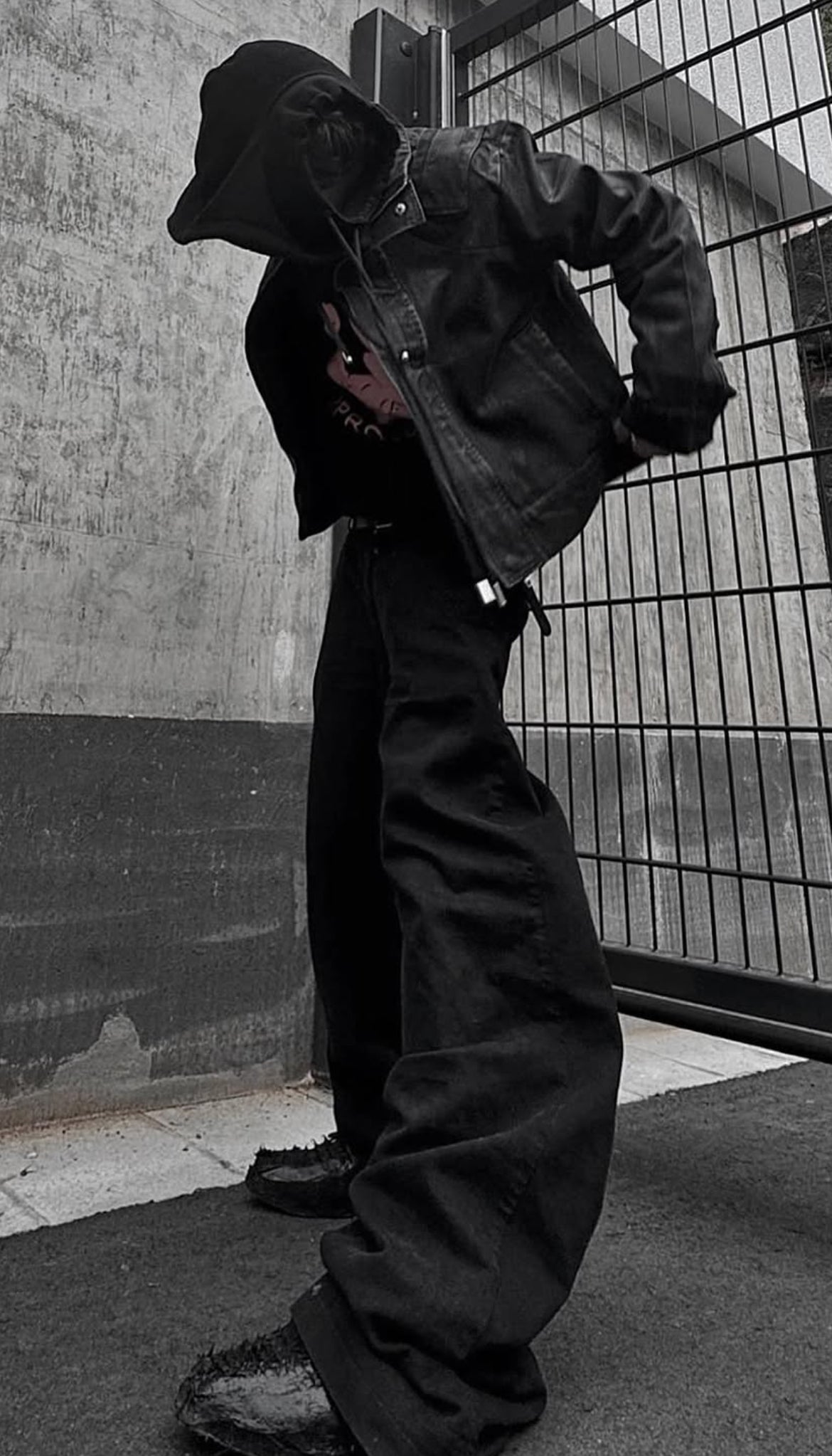 'Nightcore' waxed denim jacket