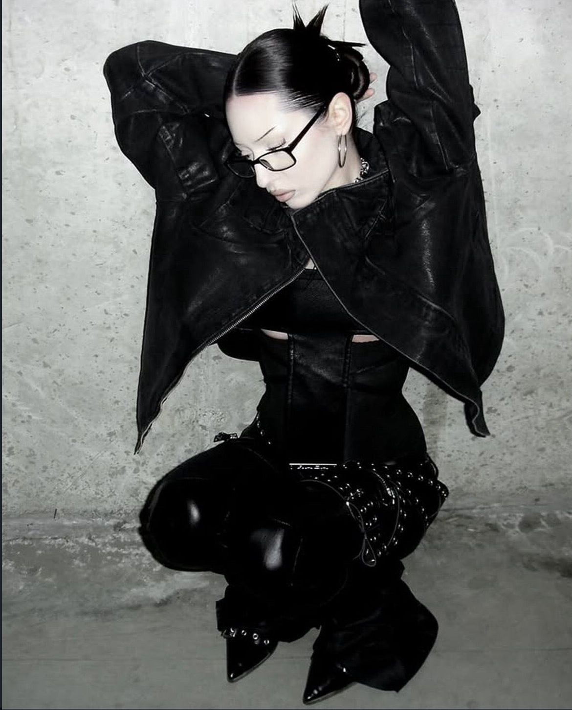 'Nightcore' waxed denim jacket