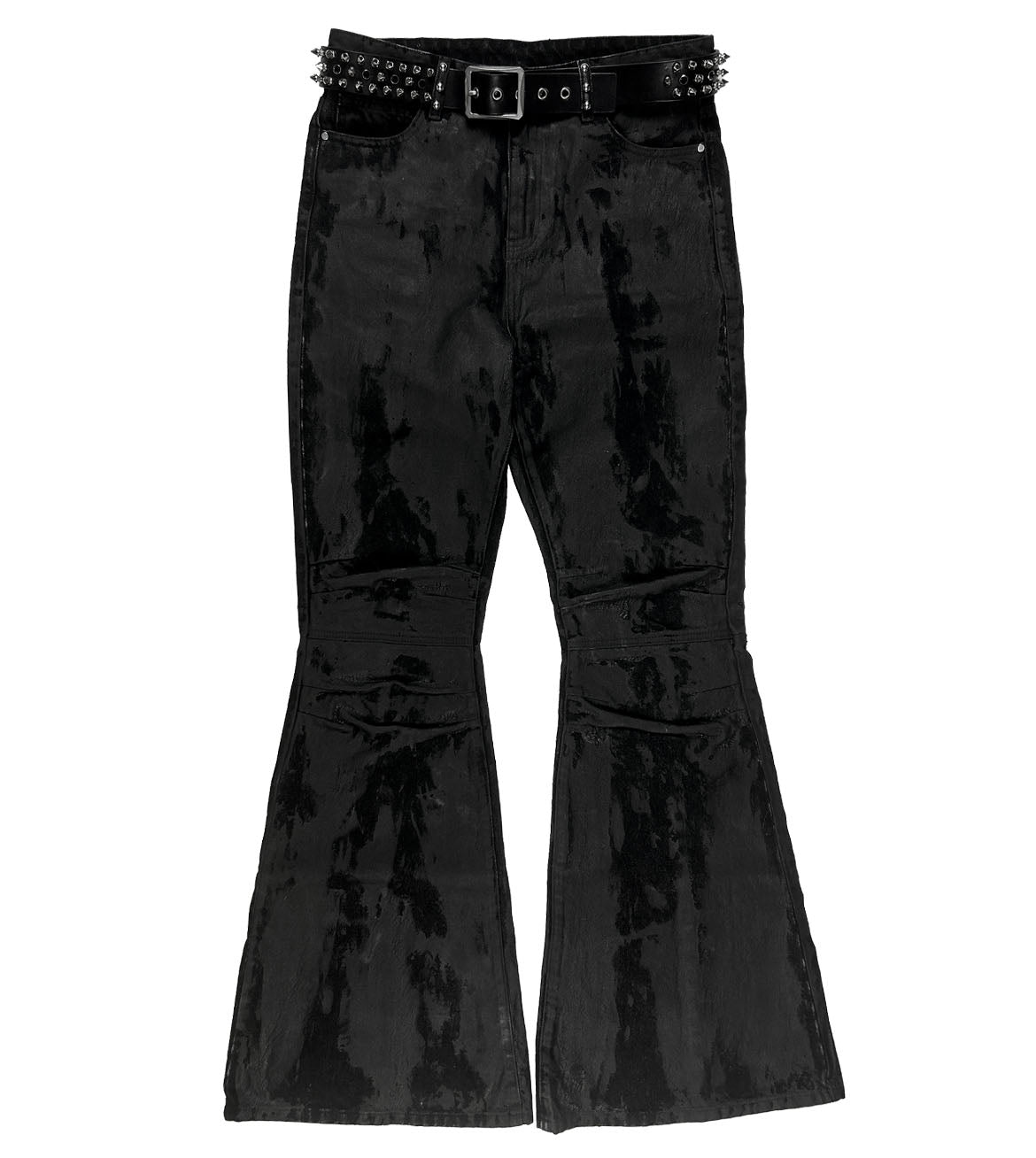 'Nightcore' Waxed Overdyed Flared Denim