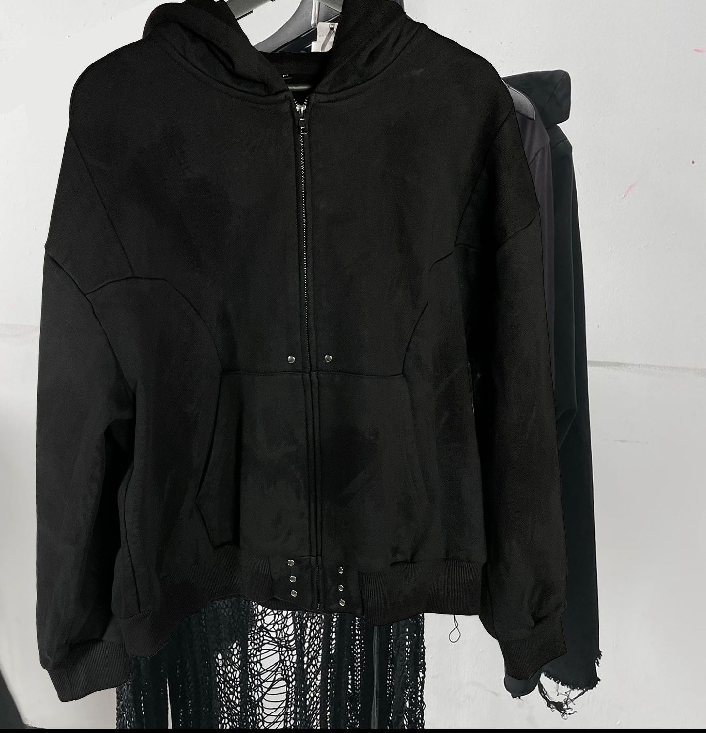 ´NIGHTCORE´ waxed zip-up hoodie